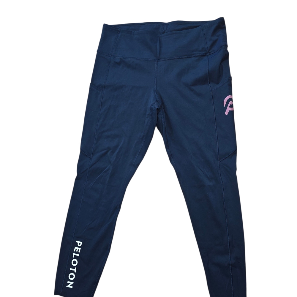 lululemon athletica Women's Navy Leggings with Pink Logo.